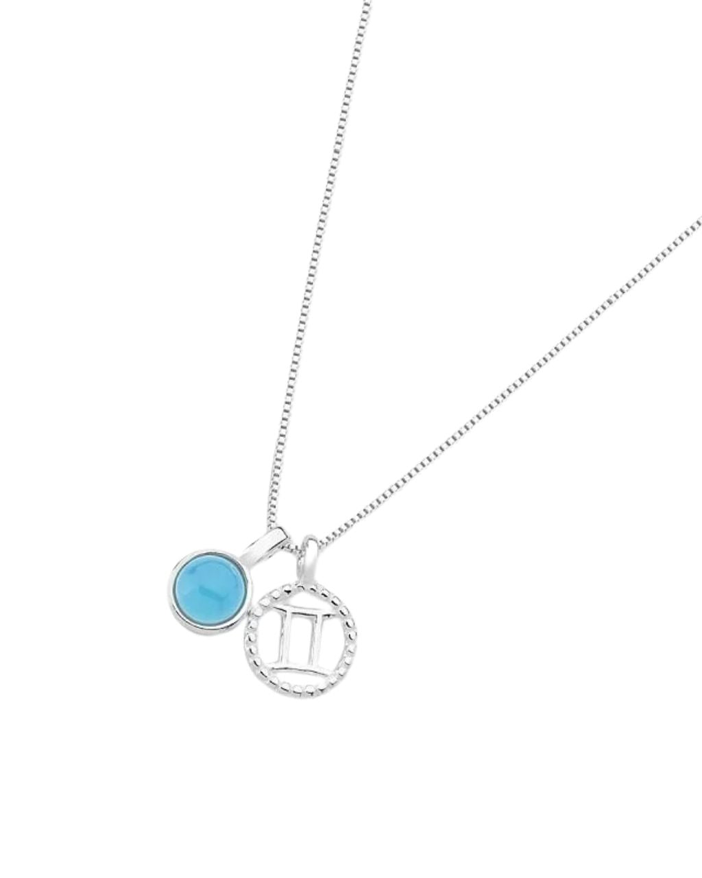 Gemini Zodiac with Birthstone Necklace | Star sign May/Jun