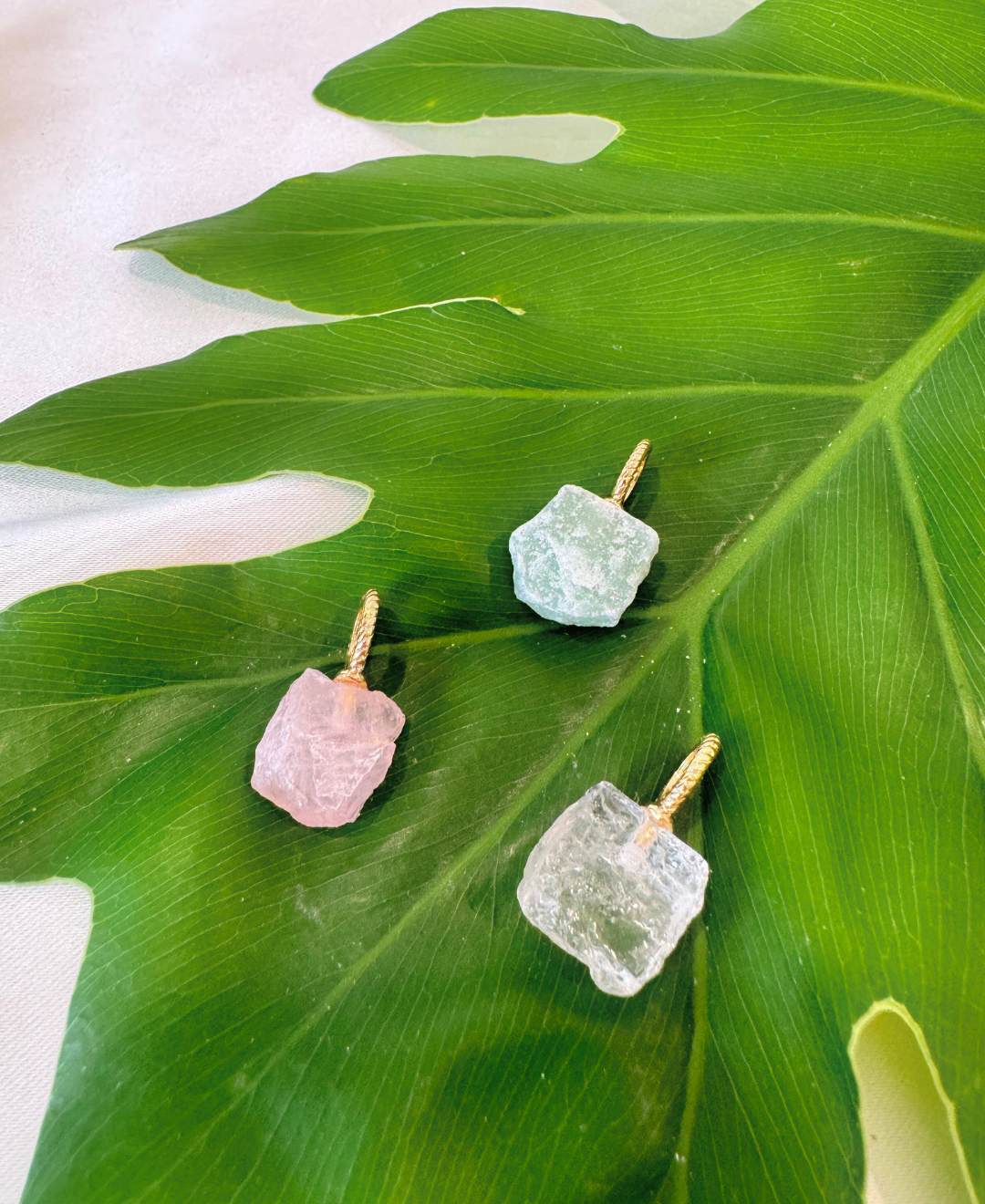 Natural crystal pendant