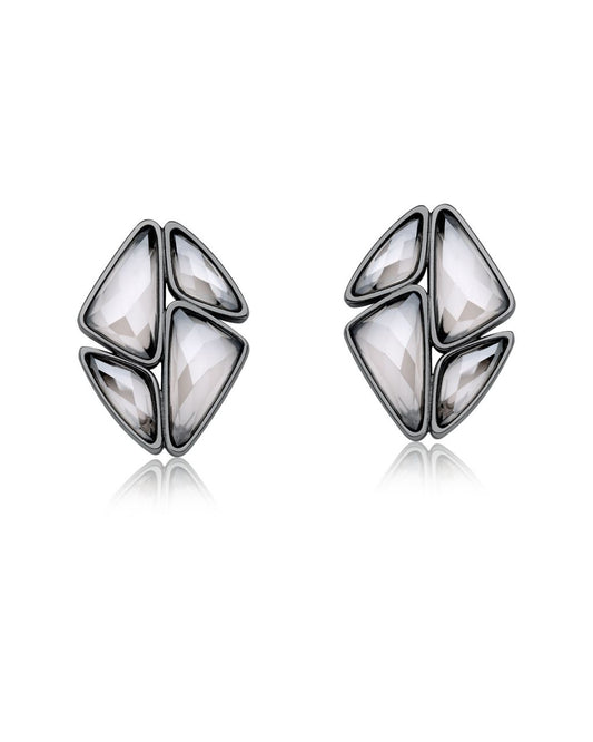 Hypnotic square earrings | Rhodium