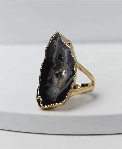 Agate geode ring