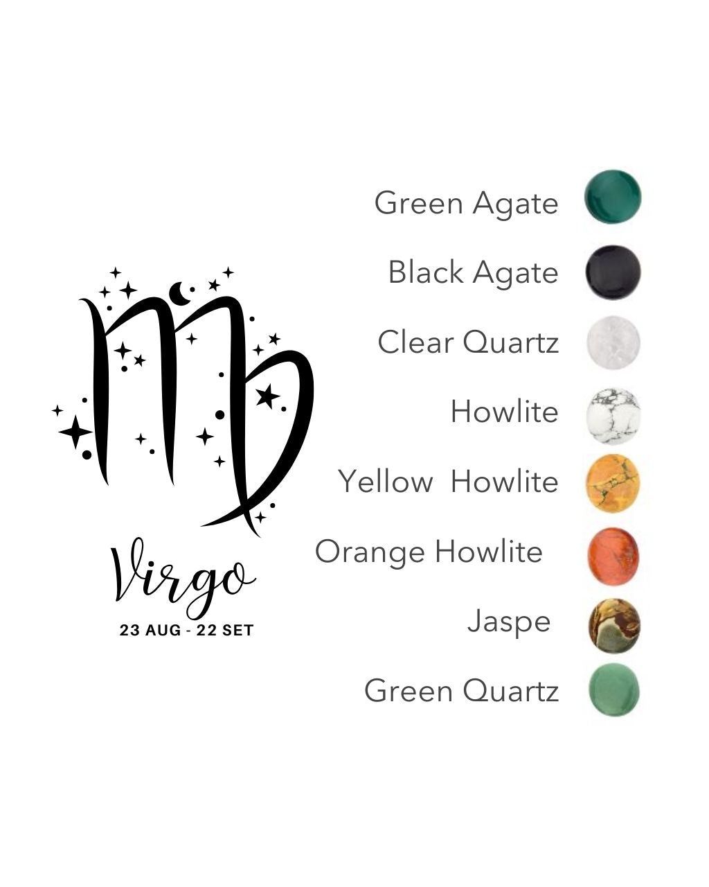 Virgo Zodiac with Birthstone Necklace | Star sign Aug/Sept