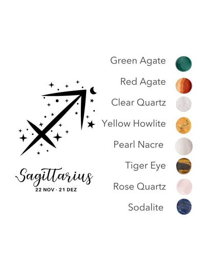 Sagittarius Zodiac with Birthstone Necklace | Star sign Nov/Dec