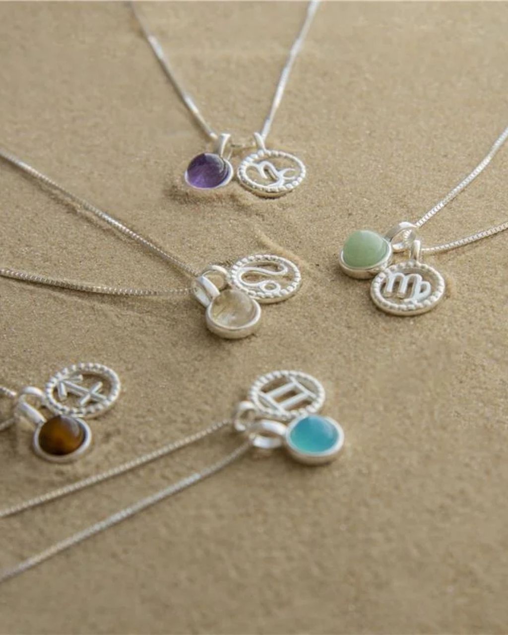 Virgo Zodiac with Birthstone Necklace | Star sign Aug/Sept