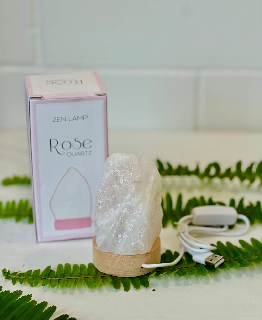 Rose quartz lamp | crystal lamp LED USB