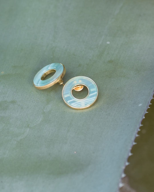 Colore earrings on Blue Agate