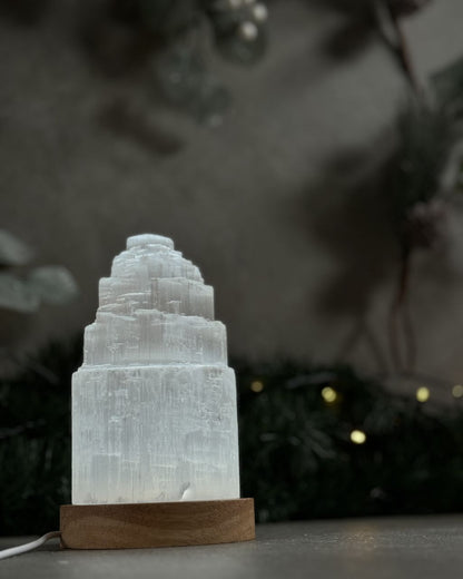 Selenite lamp Large | crystal lamp LED USB