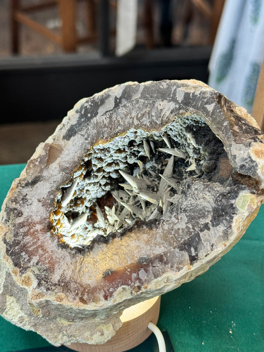 Agate Geode with Calcite Clusters