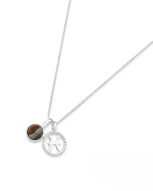 Pisces Zodiac with Birthstone Necklace | Star sign February/March