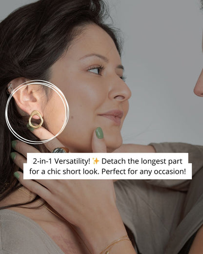 Wave whisper Earrings | 2-in-1 Versatility