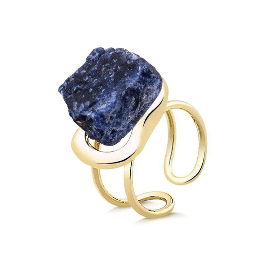 Natural crystal ring