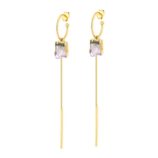 Amethyst hoop earrings