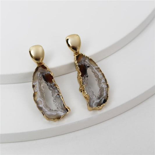 Agate geode earrings