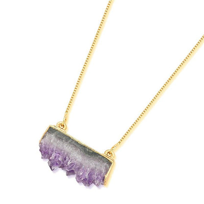 Amethyst geode necklace