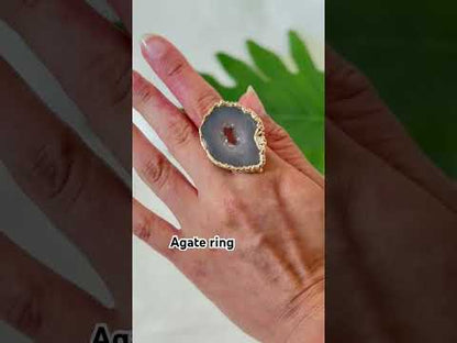 Agate geode ring